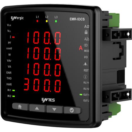 EMR-04SL-96x96 ENTES EMR-04SL 96x96 Power Quality Analyser, 3-Phase, 5.5A Max, 270V ac Max