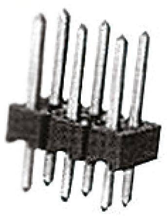 5-146257-3 TE Connectivity AMPMODU Mod II, 2.54mm Pitch, 6 Way, 2 Row, Straight Pin Header, Through Hole