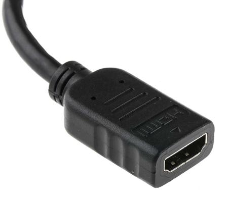 182-8793 RS PRO Male DisplayPort to Female HDMI, PVC  Cable, 1080p, 150mm