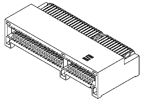 PCIE-098-02-F-D-RA Samtec PCIE Series Right Angle Female Edge Connector, Through Hole Mount, 98-Contacts, 1mm Pitch, 2-Row, Solder