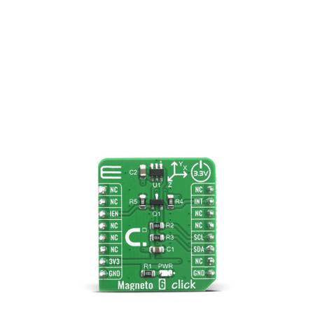 MIKROE-4139 MikroElektronika Magneto 6 Click Hall Effect Sensor MikroBus Click Board for TLI493D-A2B6