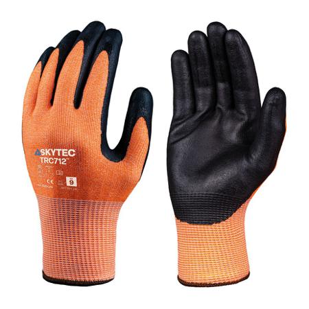 SKG00014GD Skytec TRC712 Black, Orange 13 Gauge HPPE, Glass Fibre, Recycled Polyester Abrasion Resistant, Cut Resistant Work