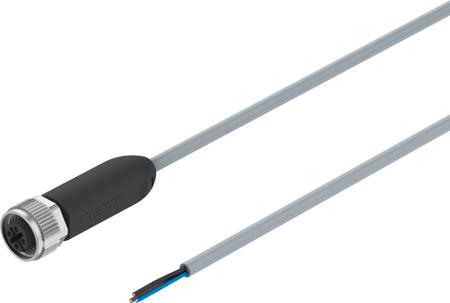 NEBA-M12G5-U-2-5-N-LE3 Festo Straight Male M12 to Unterminated Actuator/Sensor Cable, 1m