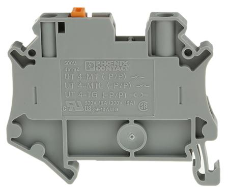 3046139 Phoenix Contact  UT 4-MT Series Grey, 0.14 → 6mm², Single-Level, Screw Termination