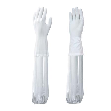 SHO7103 Showa B0710 White Chemical Resistant Work Gloves, Size Large, PVC Coating