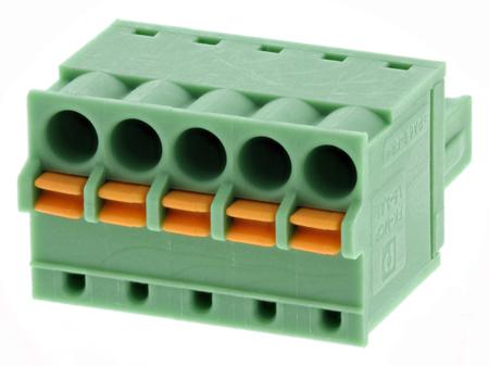 1851070 Phoenix Contact, 3.81mm Pitch, FK-MCP 1.5/ 5-ST-3.81, 5 Way, , Pluggable Terminal Block, Plug, Cable Mount, Spring Cage