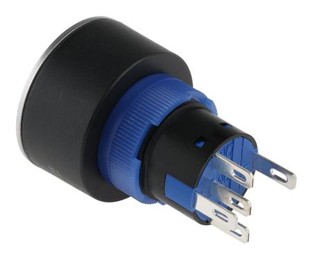 175-8418 Single Pole Double Throw (SPDT) Lock Push Button Switch, IP65, 22.2 Dia.mm, Panel Mount Green LED, Power Symbol