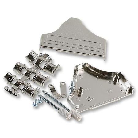 MHDM35-37-K MH Connectors MHDM35 Series Zinc Angled D Sub Backshell, 37 Way, Strain Relief