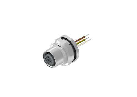 43-01004 CONEC Circular Connector, 5 Contacts, Panel, M12 Connector, Socket, Female, IP67, 43 Series