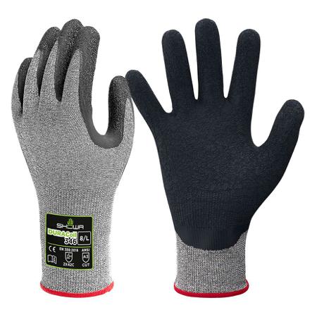 SHO3465 Showa Duracoil 346 Grey 13 Gauge DuraCoil, HPPE, Polyester Abrasion Resistant, Cut Resistant Work Gloves, Size XXL,