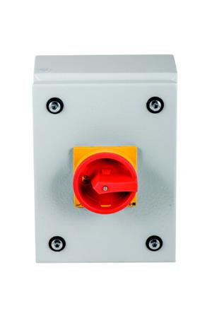 197348-P1-25-SE1-SVB-N Eaton 4 Pole Surface Mount Isolator Switch - 25A Maximum Current, 11kW Power Rating, IP65