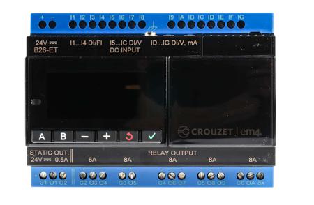 88981133 Crouzet em4 Series PLC CPU, PWM, Relay Output, 12 (Digital/Analogue), 4 (Digital)-Input, Analogue, Digital Input