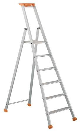 02370005 TUBESCA Anodized Aluminium 5 steps Step Ladder, 1.1m platform height, 1.75m open length