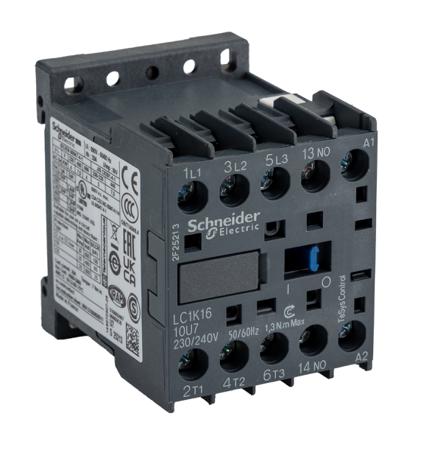 LC1K1610U7 Schneider Electric TeSys K LC1K 3 Pole Contactor, 3NO (Main), NO (Auxiliary), 16 A, 230 V ac, 240 V ac Coil