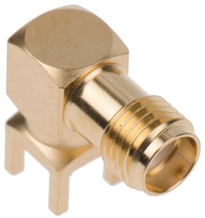 32K201-400L5 Rosenberger SMA Series, Jack PCB Mount SMA Connector, 50Ω, Solder Termination, Right Angle Body