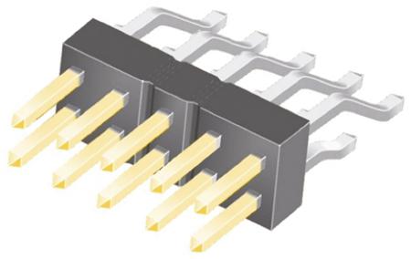 TSM-105-01-L-DH Samtec TSM Series Right Angle Surface Pin Header, 10 Contact(s), 2.54 mm Pitch, 2 Row, Unshrouded