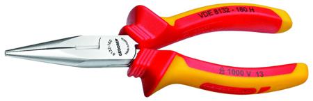 VDE-8132-200-H Gedore 200 mm Steel Long Nose Pliers with 75.7mm Jaw Length