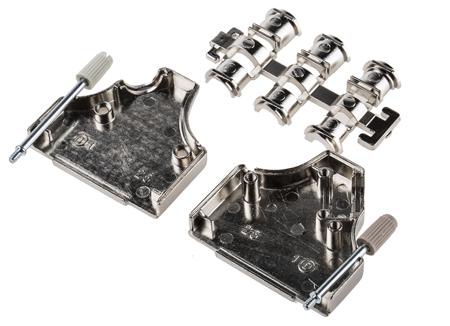 MHDM35-25-K MH Connectors MHDM35 Series Zinc Angled D Sub Backshell, 25 Way, Strain Relief
