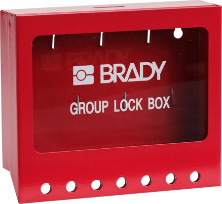 METAL-WALL-LOCK-BOX--SMALL Brady METAL WALL LOCK BOX, SMALL, Red 7-Lock Steel Ultra-Compact Lock Box