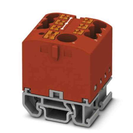 3274170 Phoenix Contact Distribution Block, 7 Way, 4mm², 24A, 690 V, Red