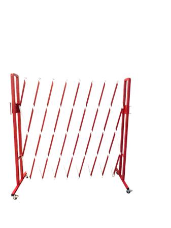 BAR3000 Viso Red & White Aluminium, Steel Extendable Barrier, 3m, White Tape