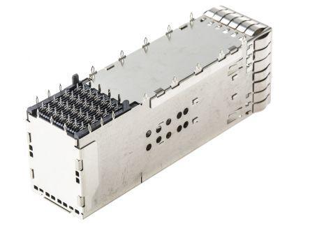 2227669-3 TE Connectivity 2 Port Female Straight Cage Assembly 0.8mm Pitch Solder Termination With Light Pipe