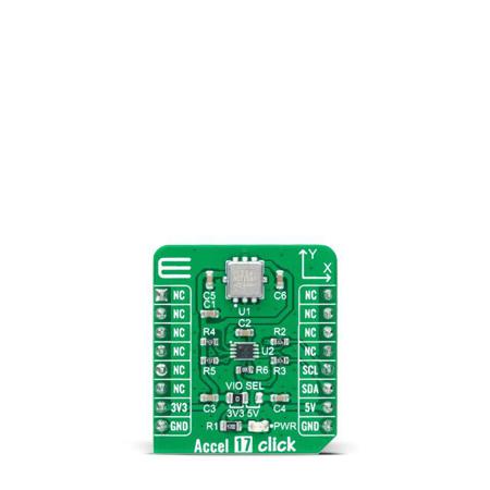 MIKROE-4855 MikroElektronika Accel 17 Click Accelerometer Add On Board for MXC62320MP mikroBUS Socket