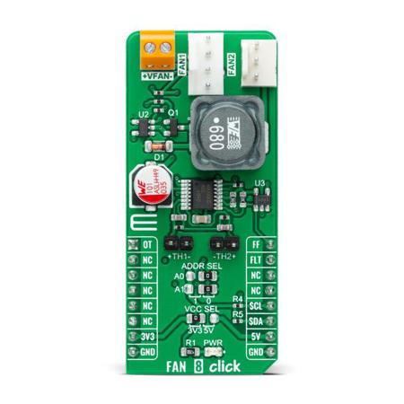 MIKROE-4824 MikroElektronika Fan 8 Click Fan Controller for MAX6615 for mikroBUS Socket