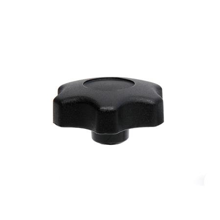 284-5371 RS PRO Black Thermoplastic Multiple Lobes Clamping Knob, M6, Threaded Mount