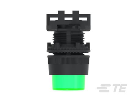 IPE22EXILGR TE Connectivity ALCOSWITCH Series Illuminated Push Button Switch, Momentary, Panel Mount, 22.5mm Cutout, Green LED, IP65