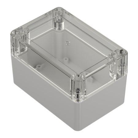206-9103 RS PRO Light Grey Polycarbonate Enclosure, IP65, Transparent Lid, 120 x 80 x 75.2mm