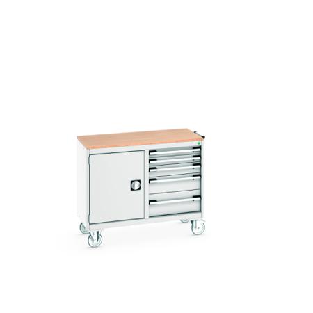 41006007-16V Bott 1 Door, 5 Drawer Sheet Steel Floor Standing Storage Cabinet, 1050 X 525 X 890mm