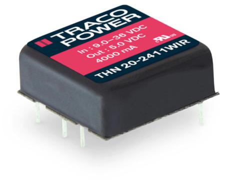 THN-20-4812WIR TRACOPOWER THN 20WIR DC-DC Converter, 12V dc/, 18 → 75 V dc Input, 20W, Through Hole
