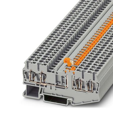 3036576 Phoenix Contact  5-QUATTRO-MT, ST 2 Series Grey, 4mm², Spring Cage Termination