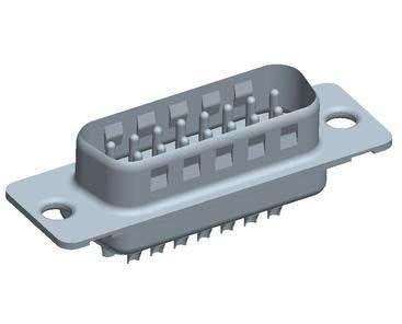 DAP15P065TXLF Amphenol Communications Solutions DP 15 Way Cable Mount D-sub Connector Plug, 2.74mm Pitch