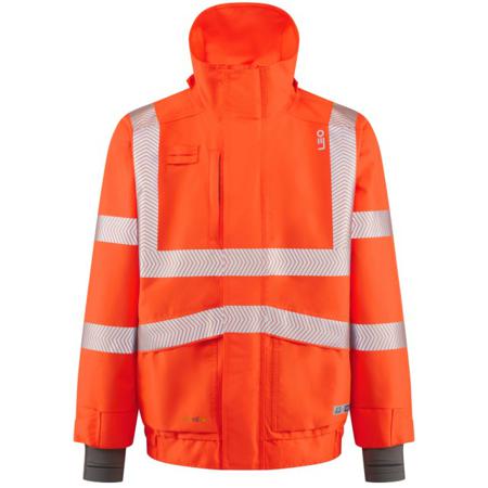 J05-O-LEO-4XL Leo Workwear DARTMOOR Orange Unisex Hi Vis Jacket, XXXXL