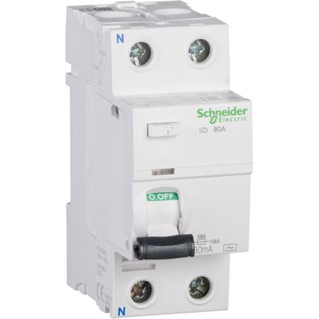 A9R14280 Schneider Electric iID RCCB, 80A, 2 Pole, 300mA, Type AC, 220 → 240V ac