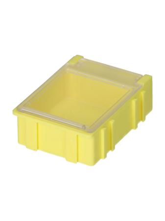 8150021 Licefa 1 Cell Transparent, Yellow Compartment Box, 21mm x 42.3mm x 57.4mm