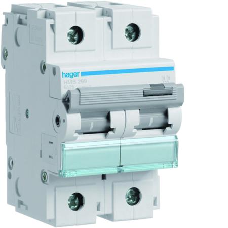 HMB299 Hager HMB MCB, 2P, 125A, 400V AC, 15 Breaking Capacity
