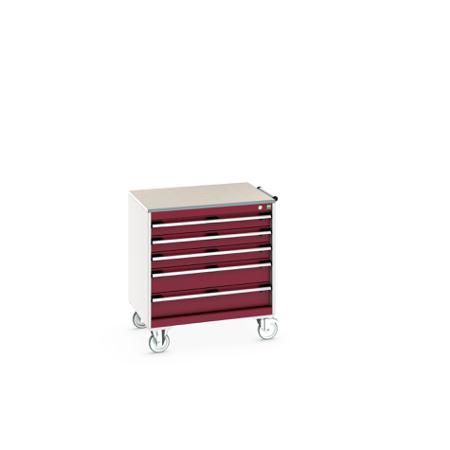 40402156-24V Bott, 5 Drawer Sheet Steel Floor Standing Storage Cabinet, 800 X 650 X 890mm
