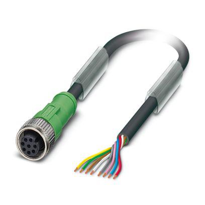 1341521 Phoenix Contact Straight Female 8 way M12 to Straight Free Ends Actuator/Sensor Cable, 1.5m