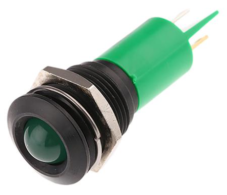 207-719 RS PRO Green Panel Mount Indicator, 115 V dc, 230V ac, 16mm Mounting Hole Size, Solder Tab Termination