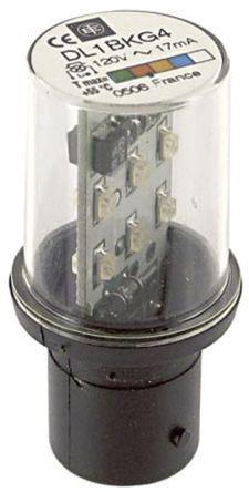DL1BKG4 BA15d Flashing, LED Lamp, Red, 120 V ac