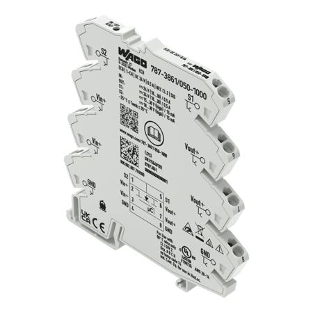 787-3861-050-1000 WAGO Electronic Circuit Breaker 500mA 24V 787, 1 channels , DIN Rail