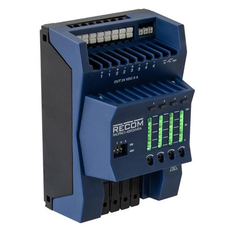 RACPRO1-4SP-24V-5A Recom RACPRO1-4SP DIN Rail Power Supply, 22-28V dc dc Input, 24V dc dc Output, 5A Output, 240W