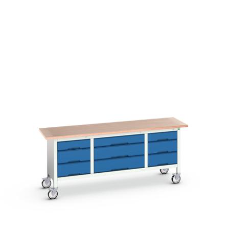 16923233.11 Bott, 9 Drawer Sheet Steel Floor Standing Storage Cabinet, 2000 x 600 x 830mm