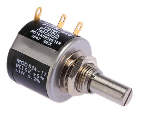 534B1502JL Vishay 534 5kΩ Rotary Potentiometer 10-Turns 1-Gang Panel Mount,