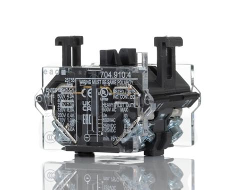 704.910.4 EAO Contact Block for Use with Series 04 Switches, 500V ac, 2NC