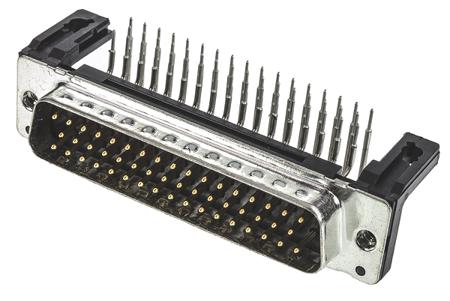 09665227801 Harting D-Sub Standard 50 Way Right Angle Through Hole D-sub Connector Plug, 2.76mm Pitch, with Boardlocks, M3 Threaded