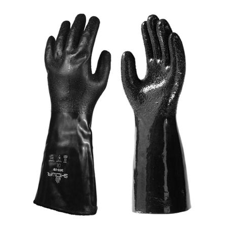 SHO34163 Showa 3416 Black HPPE Chemical Resistant, Cut Resistant Work Gloves, Size Large, Neoprene Coating